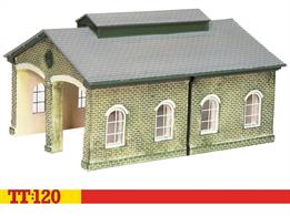 Enhance your layout with this engine shed. Your layout can be brought to life quickly and simply, as you can immediately build up station, town and village scenes without the need to wait for glue to dry. These buildings are pre-formed and pre-decorated, it simply could not be easier to add this to your growing layout.133mm x 90mm x 73mm