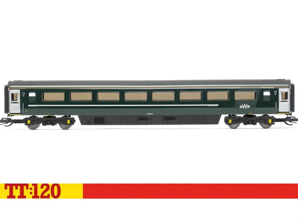 Hornby TT:120 TT4031C GWR InterCity 125 HST Mk3 TSO Standard Class Coach 42300 GWR Green