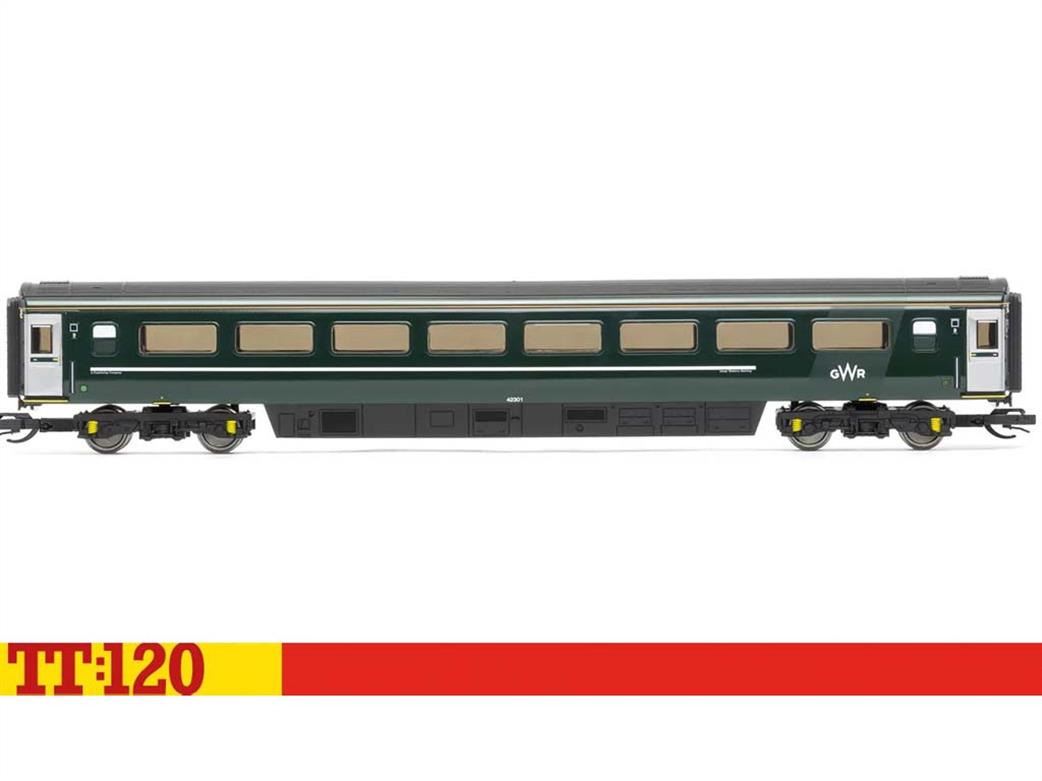 Hornby TT:120 TT4031 GWR InterCity 125 HST Mk3 TSO Standard Class Coach 42301 GWR Green