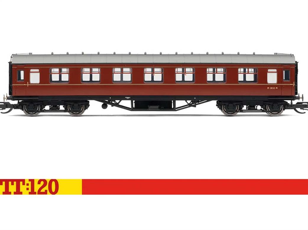 Hornby TT:120 TT4033 BR ex-LMS Third Class Corridor Coach M1832M BR Maroon