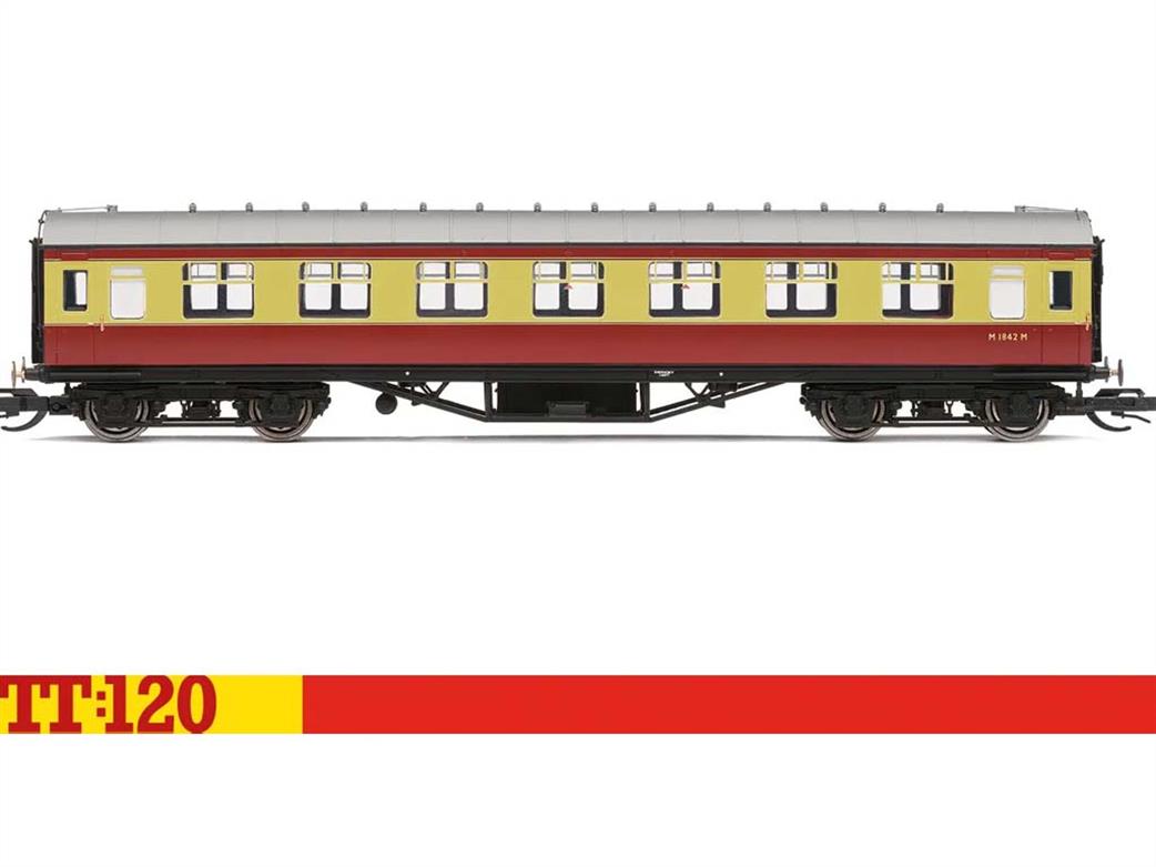Hornby TT:120 TT4037A BR ex-LMS Third Class Corridor Coach M1842M BR BR Crimson & Cream