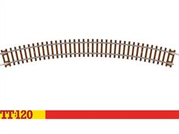 The backbone of any model railway, this length of curved track will help you create long sweeping curves on which your trains can be run and admired. This 30 degree code 80 track piece, with a 396mm radius, is ideal for constructing your layout and is compatible with other code 80 track.30 degree curve, 396mm radius. 12 required to form a complete circle.
