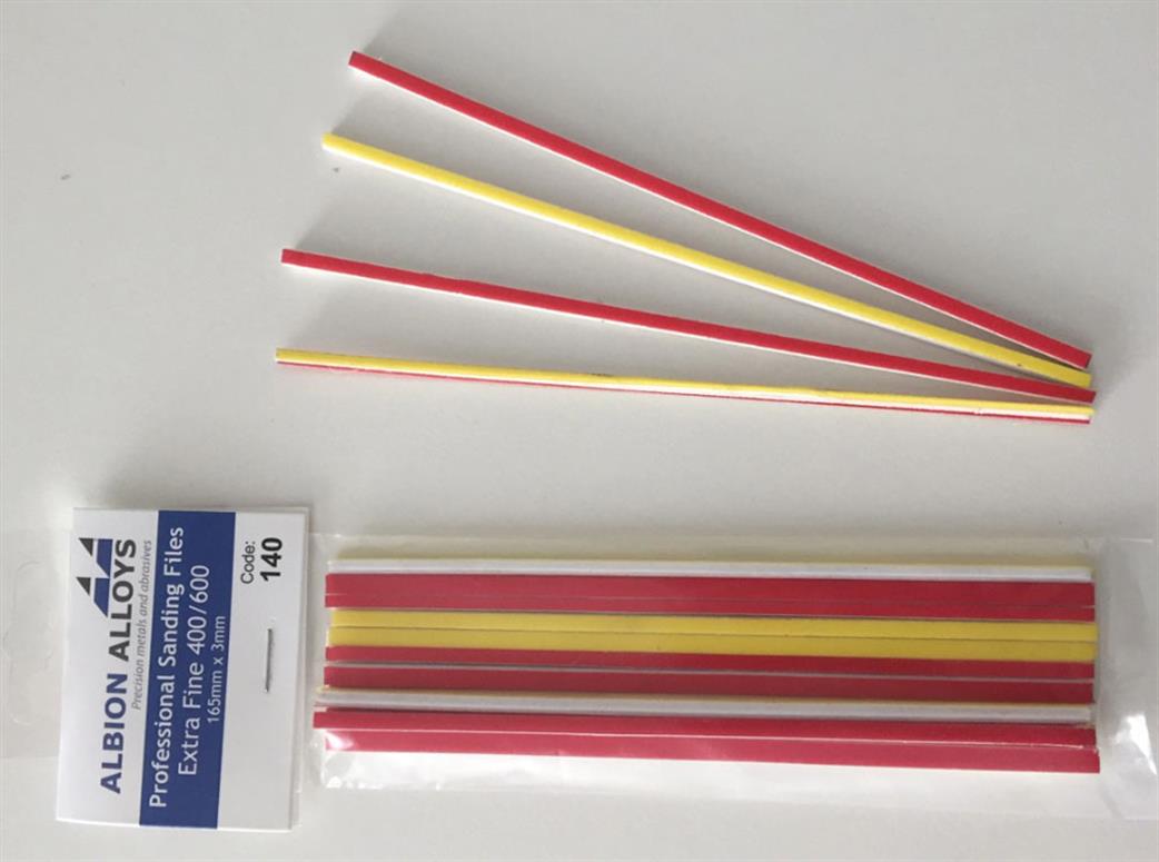 Albion Alloys  140 Sanding Files 3mm Wide Fine 400/600 Grit Pack Of 10