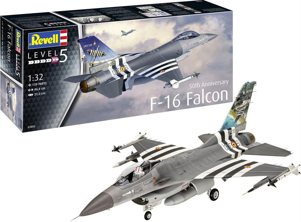 Revell 1/32 03802 F-16 Falcon 50th Anniversary Plastic Kit