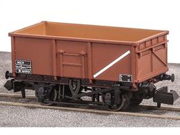 As part of the 1955 modernisation plan British Railways built a series of mineral wagons with clasp vacuum brakes. To distinguish them from the unfitted grey mineral wagons these were painted into a bauxite colour. Once the TOPS computer rolling stock management system was brought in during the 1970s these wagons were coded MCV, and it is for this period which this model represents.The new tooling provides a step up on detail with crisply moulded parts, thinner walls to the body, correct 9 foot wheelbase, NEM plug-in couplings and metal-tyred wheels for free running.