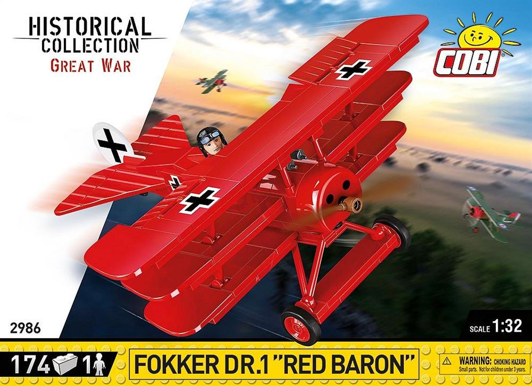 Cobi 1/32 2986 Fokker DR.1 Red Barron Block Model