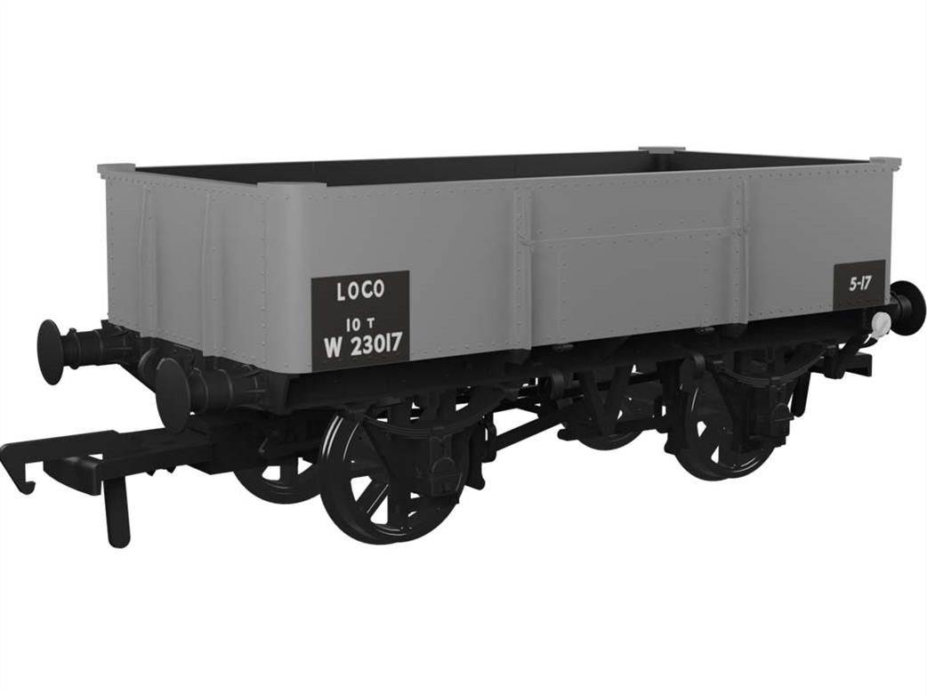 Rapido Trains OO 977010 BR W23017 ex-GWR Diagram N19 10-ton Loco Coal Wagon BR Goods Grey LOCO