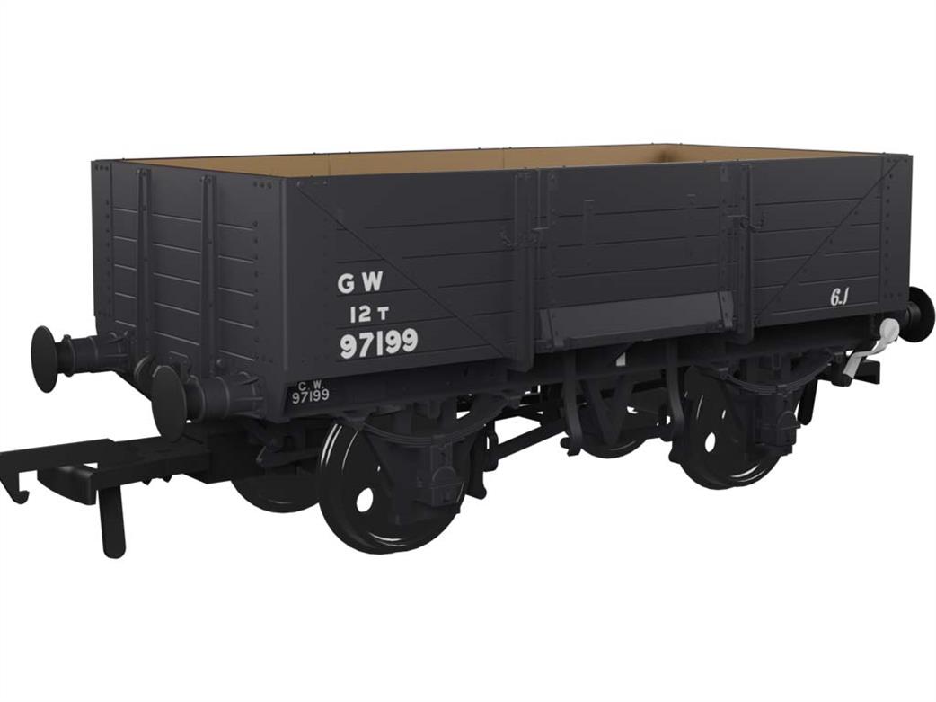 Rapido Trains 971007 GWR 97199 Diagram O18 5 Plank Open Merchandise Wagon GWR Grey Post-1936 Small Lettering OO