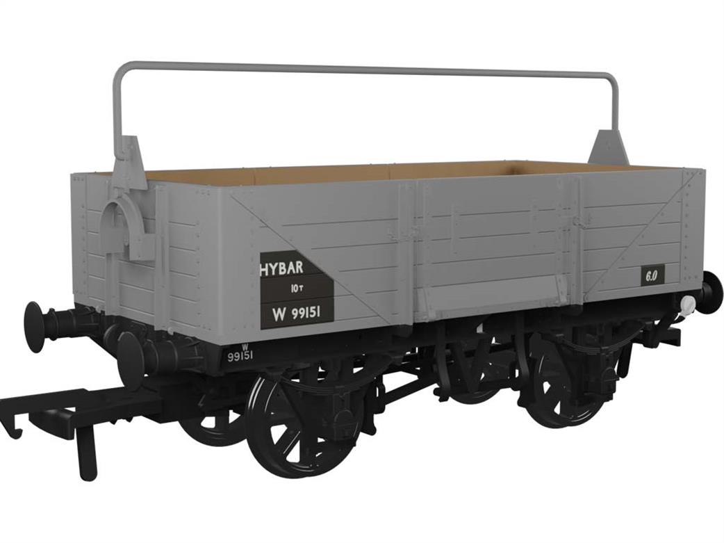 Rapido Trains OO 971014 BR W99151 Diagram O18 5 Plank Open Merchandise Wagon with Sheet Rail BR Grey HYBAR