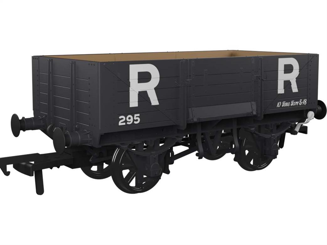 Rapido Trains OO 971016 RR 295 Diagram O18 5 Plank Open Merchandise Wagon Rhymney Railway Grey