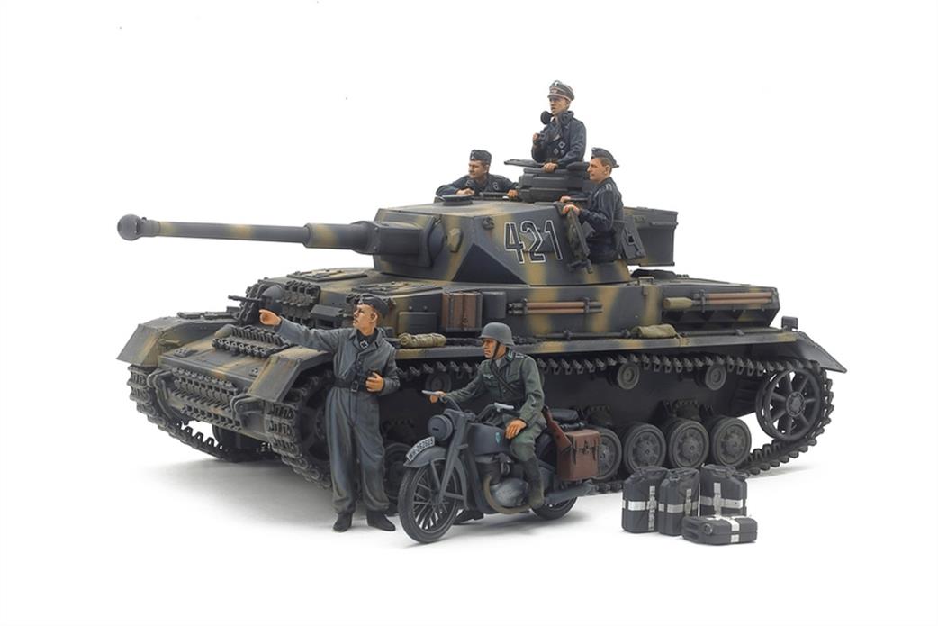 Tamiya 1/35 25209 Panzer Kampfwagon IV Ausf G & Motorcycle Set Limited Edition Kit