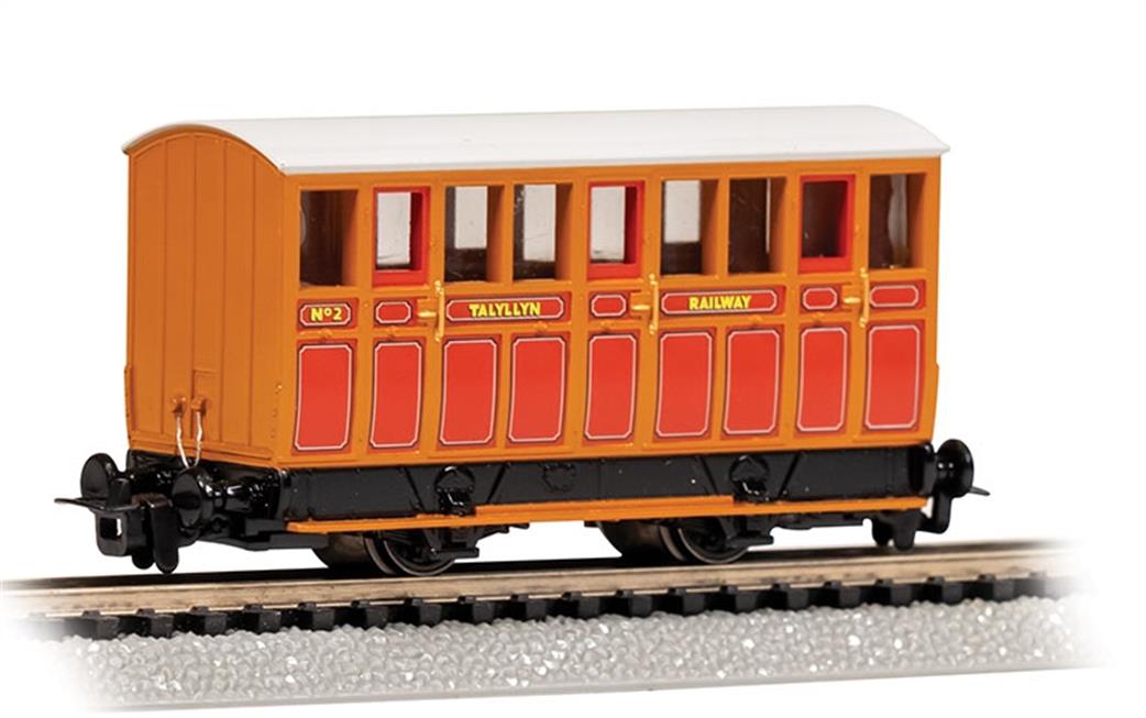 Bachmann OO9 77503 Talyllyn Passenger Coach 2 Lined Red