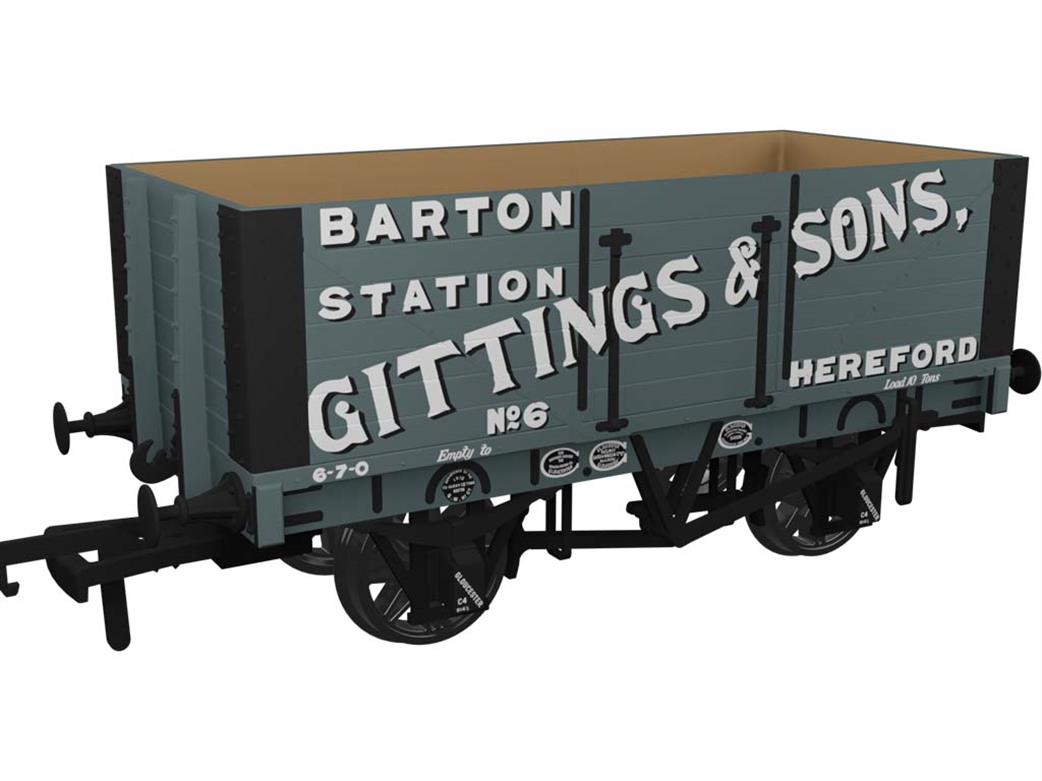 Rapido Trains OO 967424 Gittings & Sons Hereford 6 RCH 1907 Type 7 Plank Open Wagon