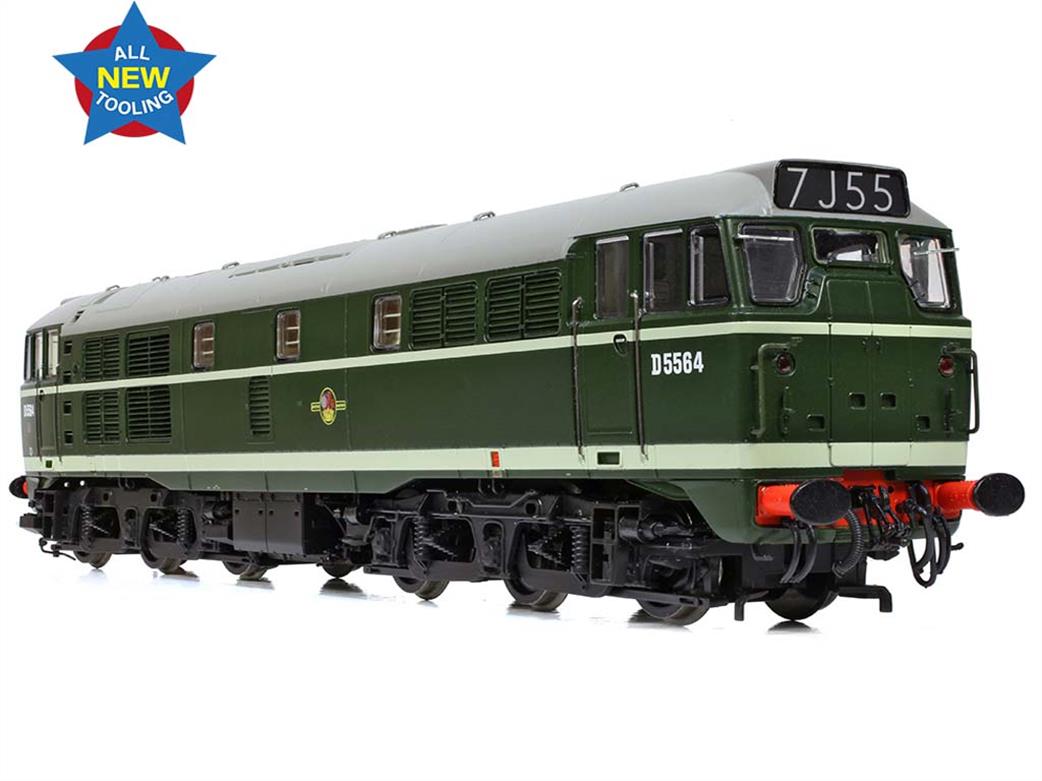 Bachmann OO 35-801 BR D5564 Class 30 Brush Mirrlees Type 2 Diesel Locomotive Green Late Crest