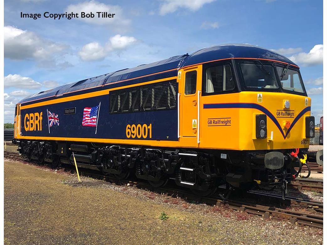 Bachmann OO 35-776 GBRf 69001 Mayflower Class 69 Diesel Locomotive GBRf Blue & Orange with GB and US Flags