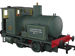 Highly detailed model of Gloucester Corporation No.1 Andrew Barclay fireless 0-4-0 steam locomotive works number 2126 finished in a sage green livery.Powered by a high quality motor and drive mechanism designed to give good low-speed performance for shunting duties the fireless locomotive is an ideal industrial shunting locomotive for factories, paper mills, gas works and petro-chemcical industries, especially those producing highly flammable or explosive products.This locomotive was built in 1942 to move coal from the dock wharf to the Gloucester Corporations' Castle Meads power station. This engine worked until the closure of the power station in 1973, after which it was donated to the nearby Dowty Railway Preservation Society and today is in the care of the Vale of Berkeley Railway at Sharpness.