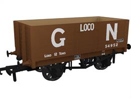 A highly detailed model of the RCH 1907 design 7 plank open wagon. One of the most common designs used by private wagon owners these wagons frequently carried brightly coloured and floridly lettered liveries applied before WW1. Many thousands of wagons were built to this specification, the vast majority still running into WW2 with many passing to British Railways ownership at nationalisation. Each of the Rapido Trains models features prototype specific variations including end doors or no end door, buffer shank design, wheels, brake fittings and V hanger style.Model finished in Great Northern Railway brown livery as wagon 54952 allocated to locomotive coal service.
