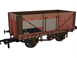 A highly detailed model of the RCH 1907 design 7 plank open wagon. One of the most common designs used by private wagon owners these wagons frequently carried brightly coloured and floridly lettered liveries applied before WW1. Many thousands of wagons were built to this specification, the vast majority still running into WW2 with many passing to British Railways ownership at nationalisation. Each of the Rapido Trains models features prototype specific variations including end doors or no end door, buffer shank design, wheels, brake fittings and V hanger style.Wagon finished as British Railways ex-private owner wagon P15600. The sides have needed some repair and new planks, but enough of the livery remains to see this wagon was owned byW WIlks &amp; Co.