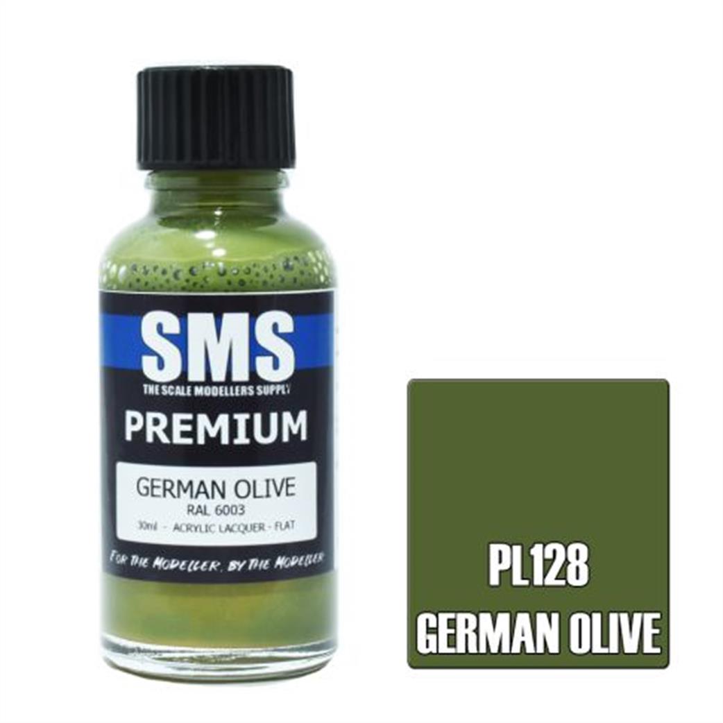 SMS Premium Lacquers  PL128 German Olive  Airbrush Ready Acrylic Lacquer 30ml