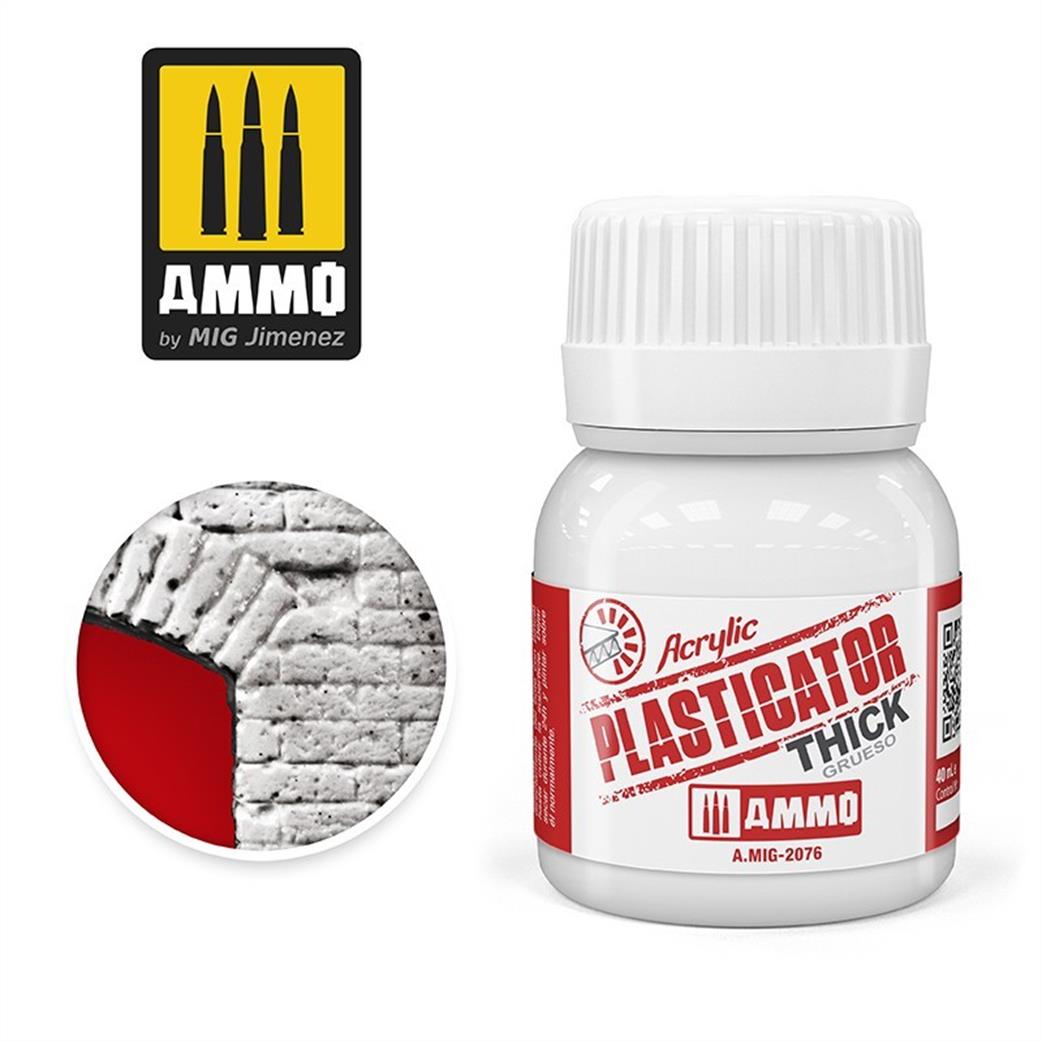 Ammo of Mig Jimenez  A.MIG-2076 Acrylic Plasticator Thick Brush on filler 40ml Jar