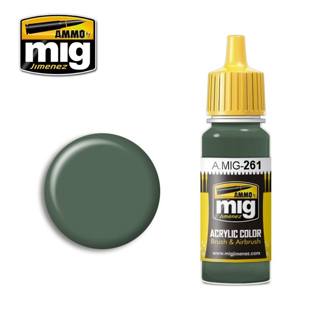 Ammo of Mig Jimenez  A.MIG-261 261 IJA Nakajima Green 17ml Acrylic Dropper Bottle Color Paint