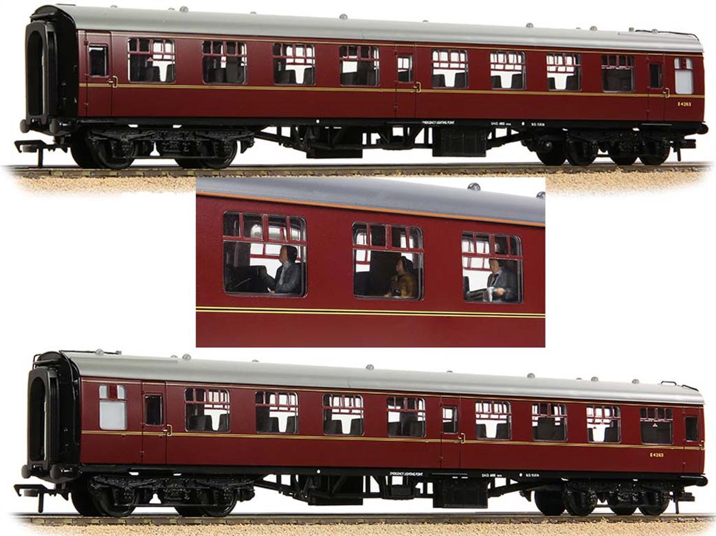 Bachmann 39-060APF BR Mk1 TSO Second Class Open Coach Maroon with Passenger Figures OO