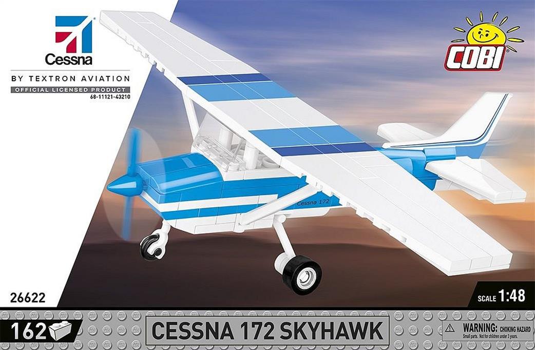 Cobi 1/48 26622 Cessna 172 Skyhawk White/Blue Block Model