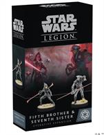 Due for release Friday 8th March 2024.Two terrifying Inquistors are on the hunt in this new pack for Star Wars™: Legion! Tasked with hunting down Jedi who survived Order 66, the Fifth Brother and Seventh Sister are deadly Imperial Operatives who bolster Imperial armies with even more Force users. In addition to their innate Force abilities and lightsaber skills, this pack also includes a new Training upgrade card and 5 command cards that further enhance their Jedi-hunting abilities.