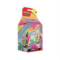 Due for release Friday 5th April 2024.Box contains:6 * Pokemon boosters1 * Full art foil supporter Iono card3 * Additional foil Iono supporter cards65 * Iono card sleeves1 * Iono deck box1 * Iono metallic coin2 * Condition markers6 * Damage dice