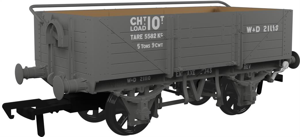 Rapido Trains OO 943026 WD 21110 GWR 10-ton 5 Plank Open Wagon War Department Grey
