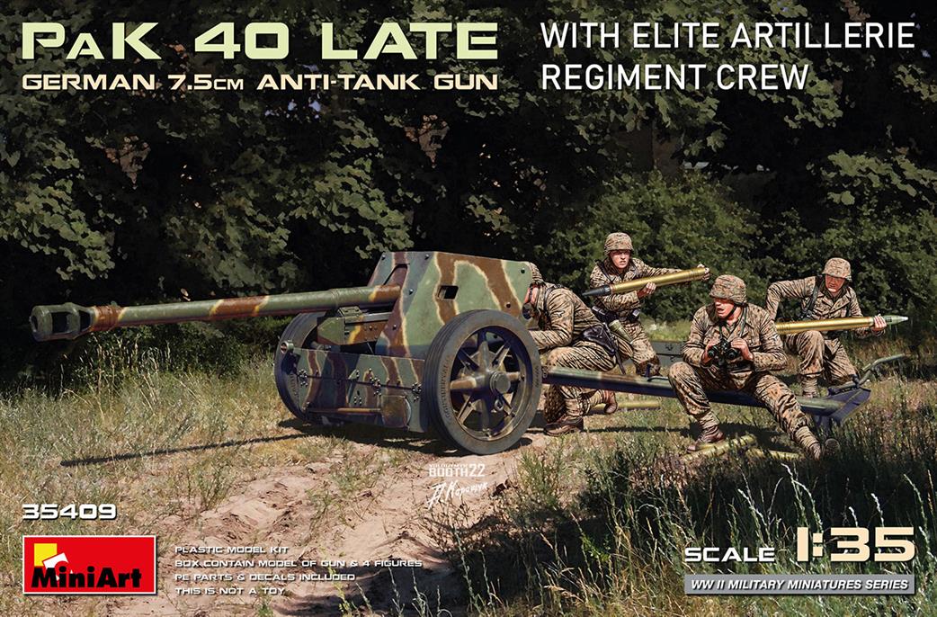 MiniArt 1/35 35409 Pak 40 Anti Tank Gun with Crew Of 4  Plastic Kit