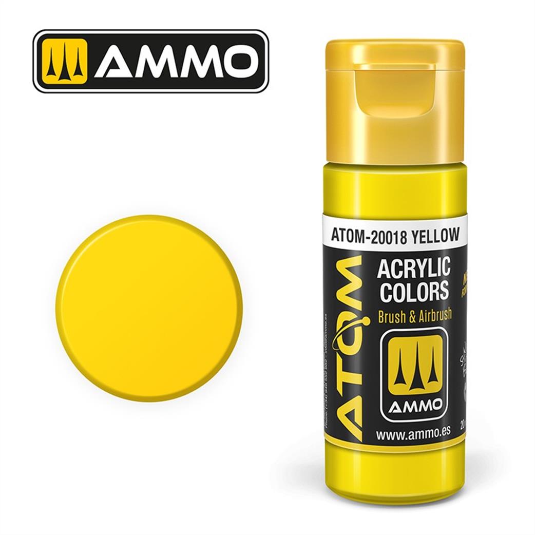 Ammo of Mig Jimenez  ATOM-20018 Atom Color Yellow 20ml Acrylic Paint