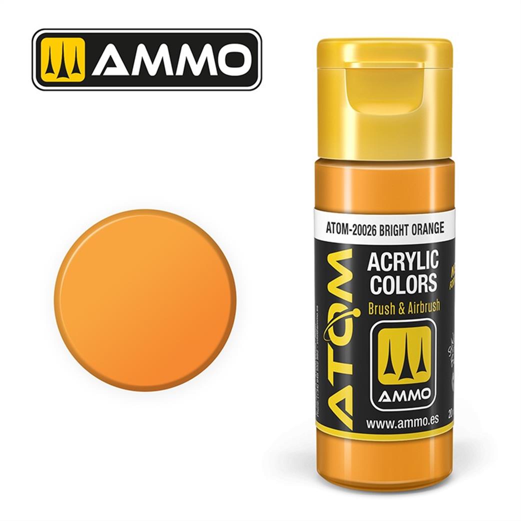 Ammo of Mig Jimenez  ATOM-20026 Atom Color Bright Orange 20ml Acrylic Paint