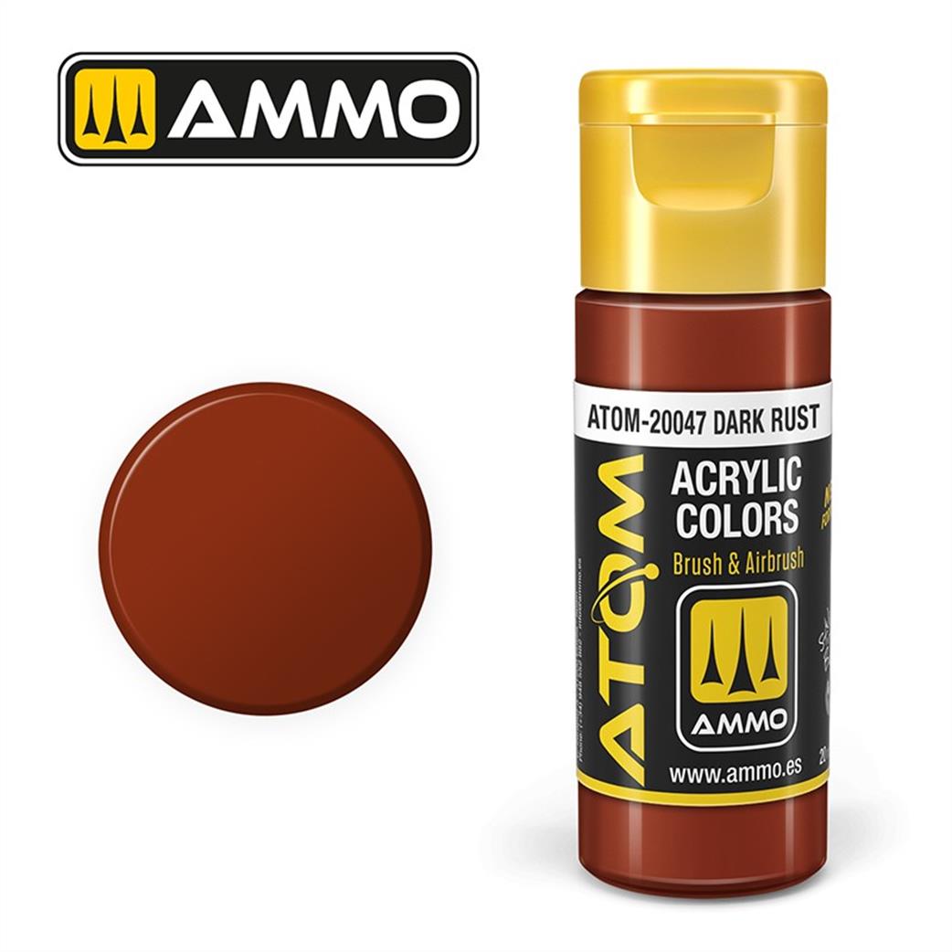 Ammo of Mig Jimenez  ATOM-20047 Atom Color Dark Rust 20ml Acrylic Paint