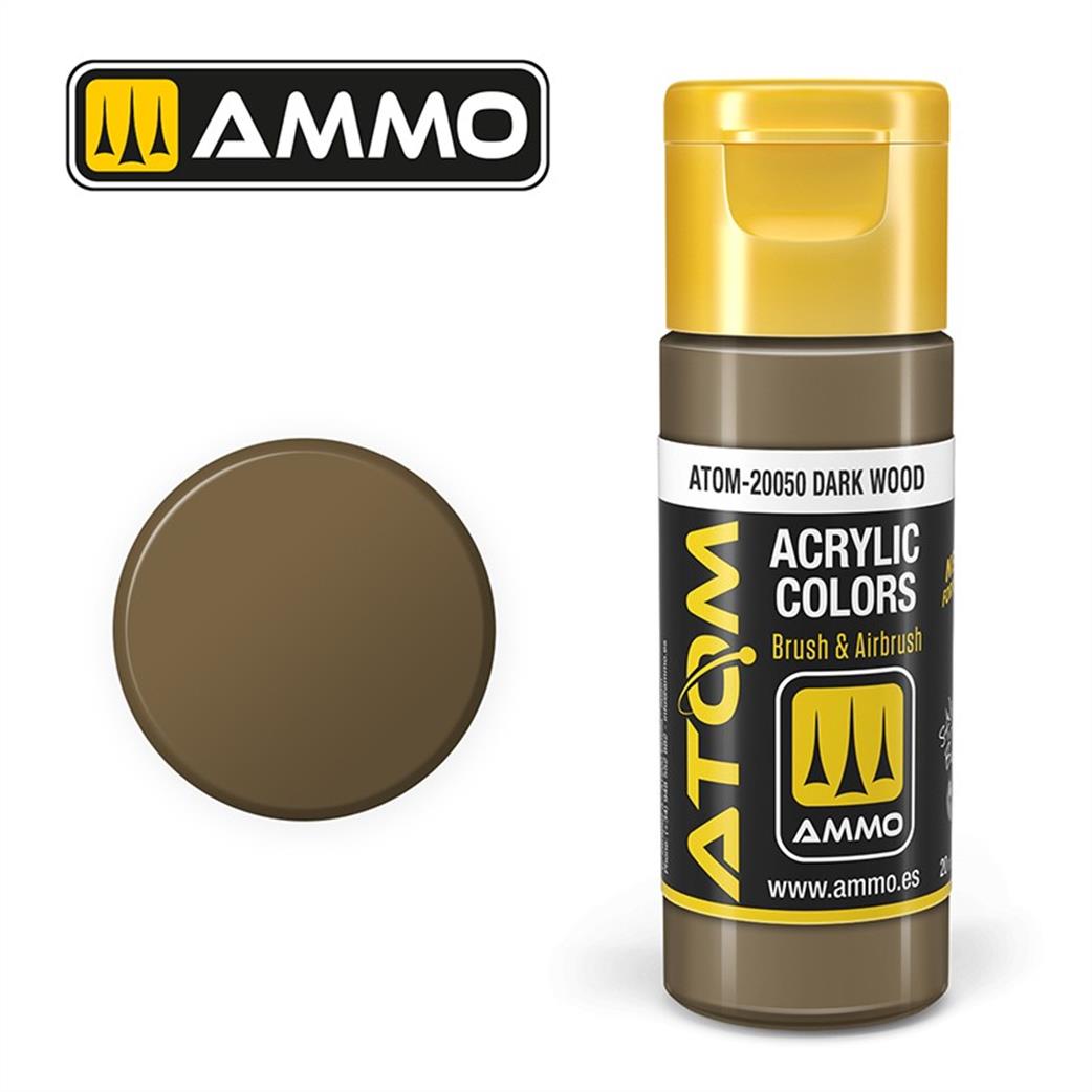 Ammo of Mig Jimenez  ATOM-20050 Atom Color Dark Wood 20ml Acrylic Paint