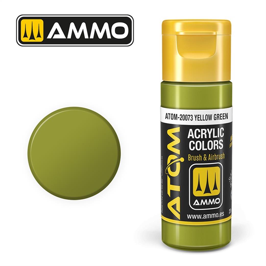 Ammo of Mig Jimenez  ATOM-20073 Atom Color Yellow Green 20ml Acrylic Paint