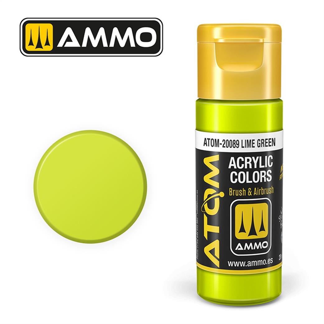 Ammo of Mig Jimenez  ATOM-20089 Atom Color Lime Green 20ml Acrylic Paint