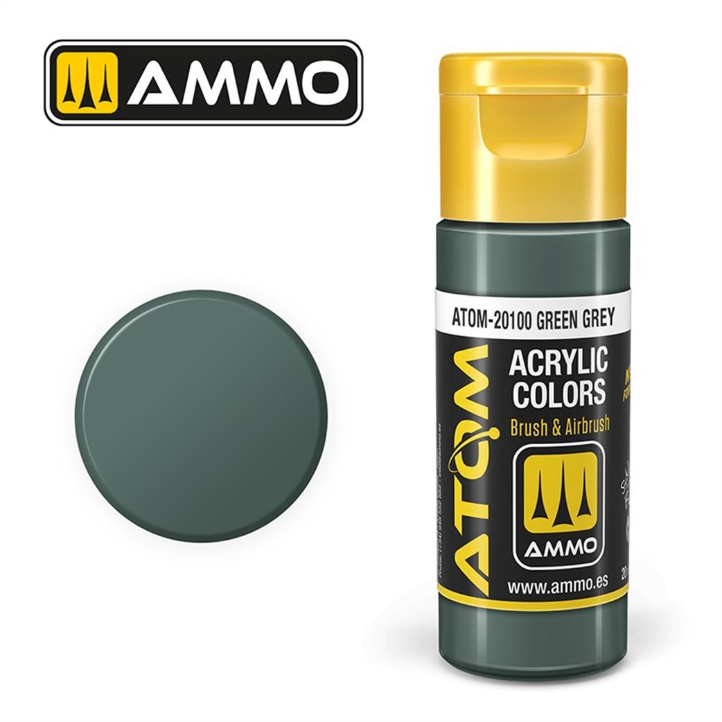 Ammo of Mig Jimenez  ATOM-20100 Atom Color Green Grey 20ml Acrylic Paint