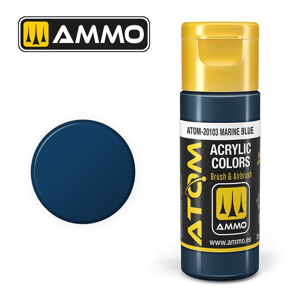 Ammo of Mig Jimenez  ATOM-20103 Atom Color Marine Blue 20ml Acrylic Paint