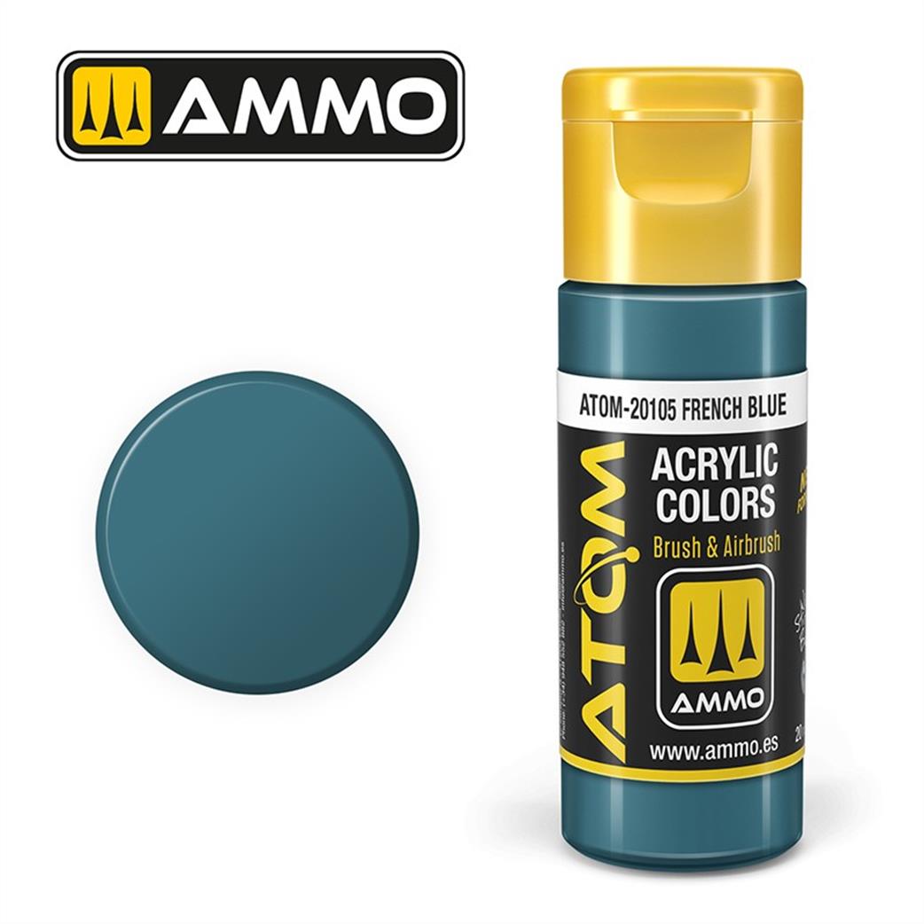 Ammo of Mig Jimenez  ATOM-20105 Atom Color French Blue 20ml Acrylic Paint