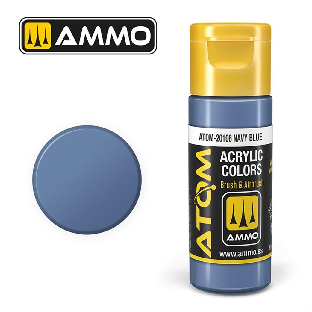 Ammo of Mig Jimenez  ATOM-20106 Atom Color Navy Blue 20ml Acrylic Paint