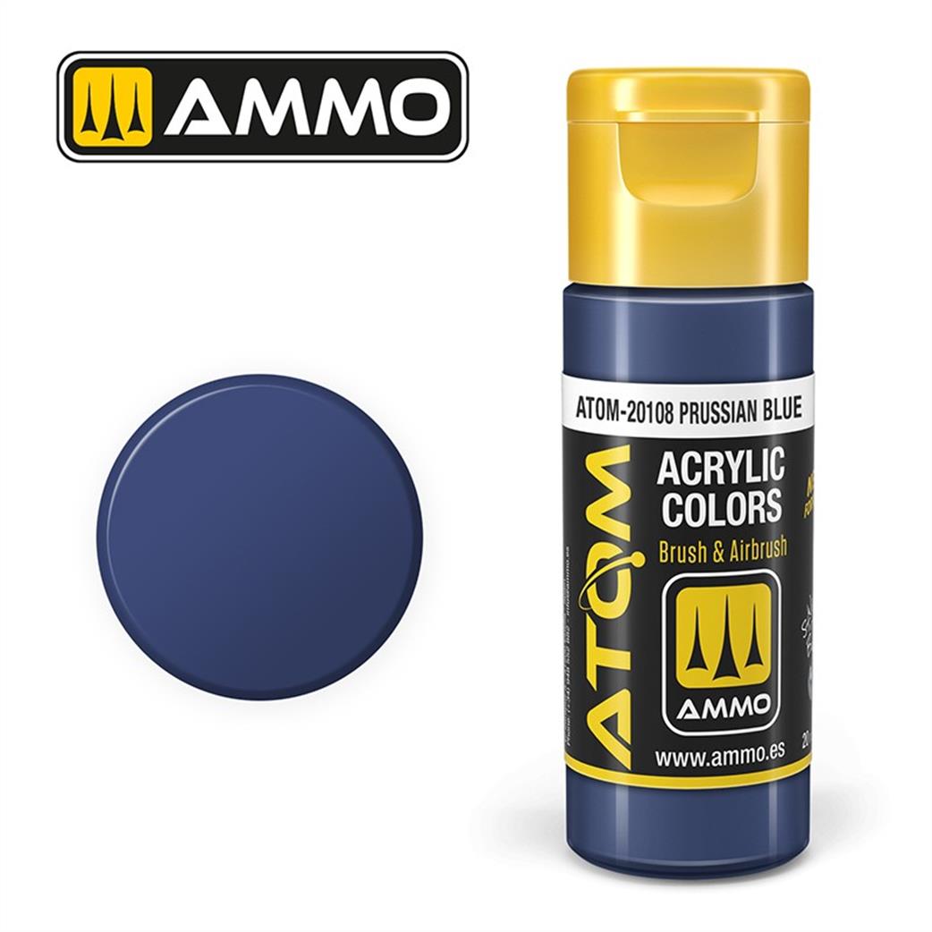 Ammo of Mig Jimenez  ATOM-20108 Atom Color Prussian Blue 20ml Acrylic Paint