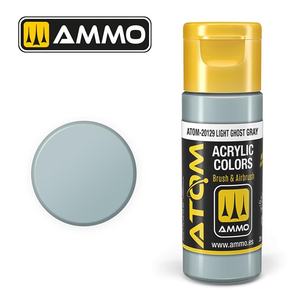 Ammo of Mig Jimenez  ATOM-20129 Atom Color Light Ghost Grey 20ml Acrylic Paint