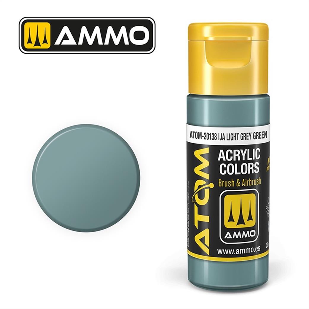 Ammo of Mig Jimenez  ATOM-20138 Atom Color  IJA Light Grey Green 20ml Acrylic Paint