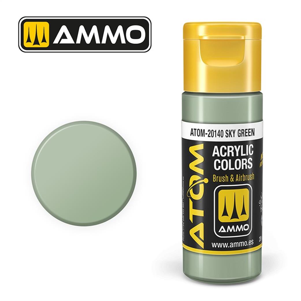 Ammo of Mig Jimenez  ATOM-20140 Atom Color Sky Green 20ml Acrylic Paint