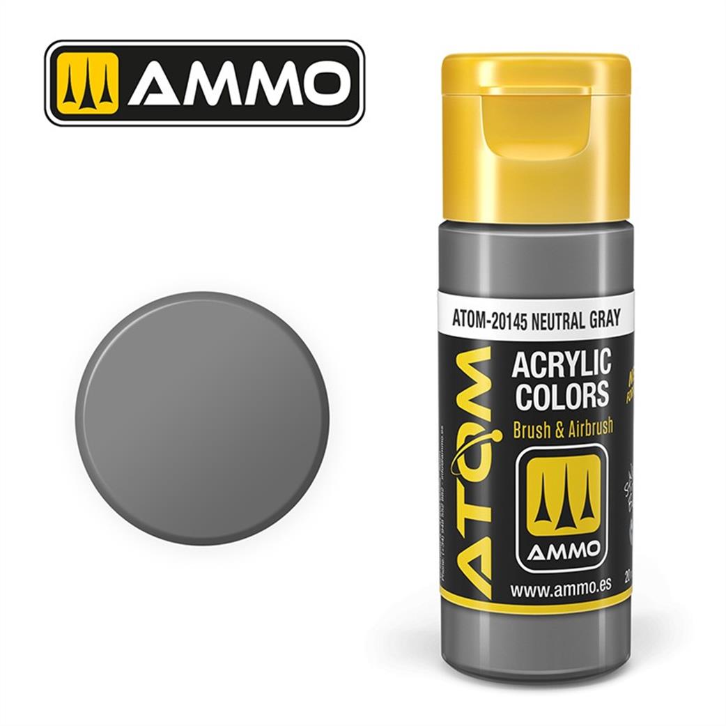 Ammo of Mig Jimenez  ATOM-20145 Atom Color Neutral Gray 20ml Acrylic Paint