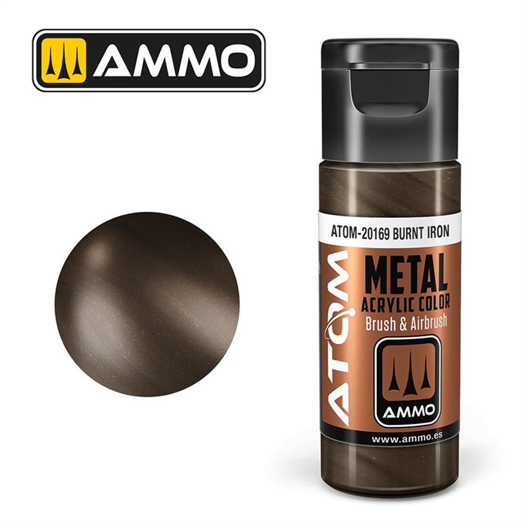 Ammo of Mig Jimenez  ATOM-20169 Atom Color Metallic Burnt Iron 20ml Acrylic Paint