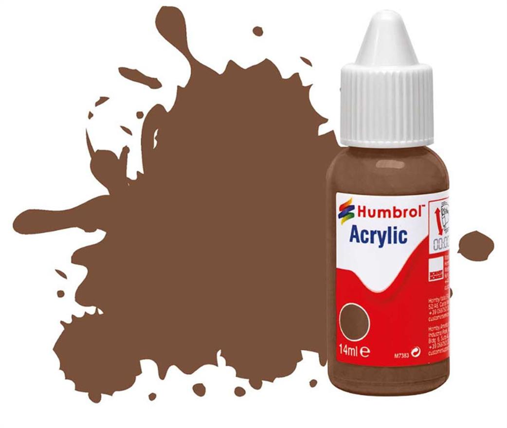 Humbrol  DB0098 98 Chocolate Matt 14ml Acrylic Paint Dropper Bottle