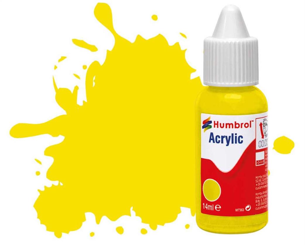 Humbrol  DB0099 99 Lemon Matt 14ml Acrylic Paint Dropper Bottle