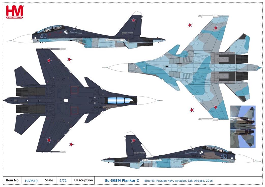 Hobby Master  HA9510 Su-30SM Flanker C Russian Navy Aviation Saki Airbase